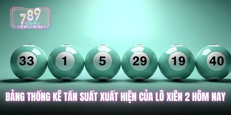 Bảng thống kê tần suất xuất hiện của lô xiên 2 hôm nay