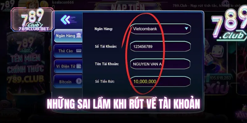 Những sai lầm khi rút về tài khoản
